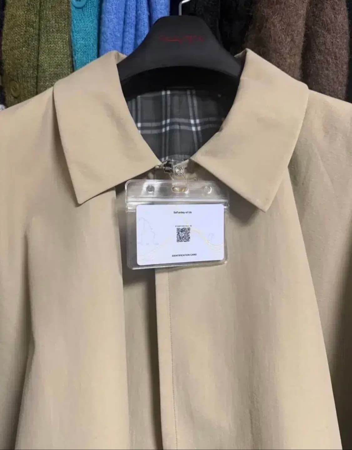 stu 에스티유 23fw 돌먼 체크 베이지 M사이즈 팝니다 상품이미지4