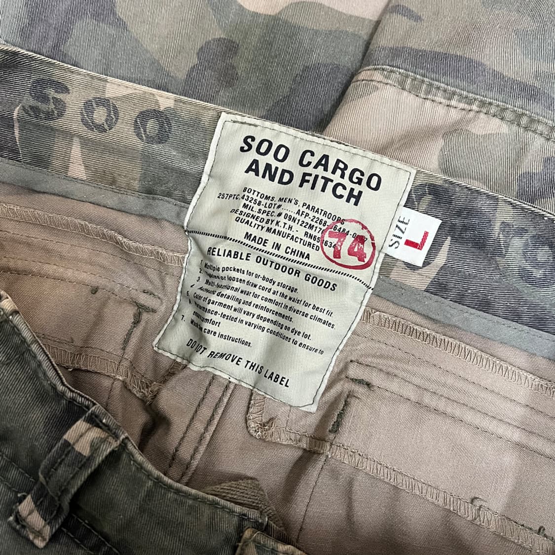 SOO CARGO 빈티지 밀리터리 카고 팬츠 L 상품이미지4