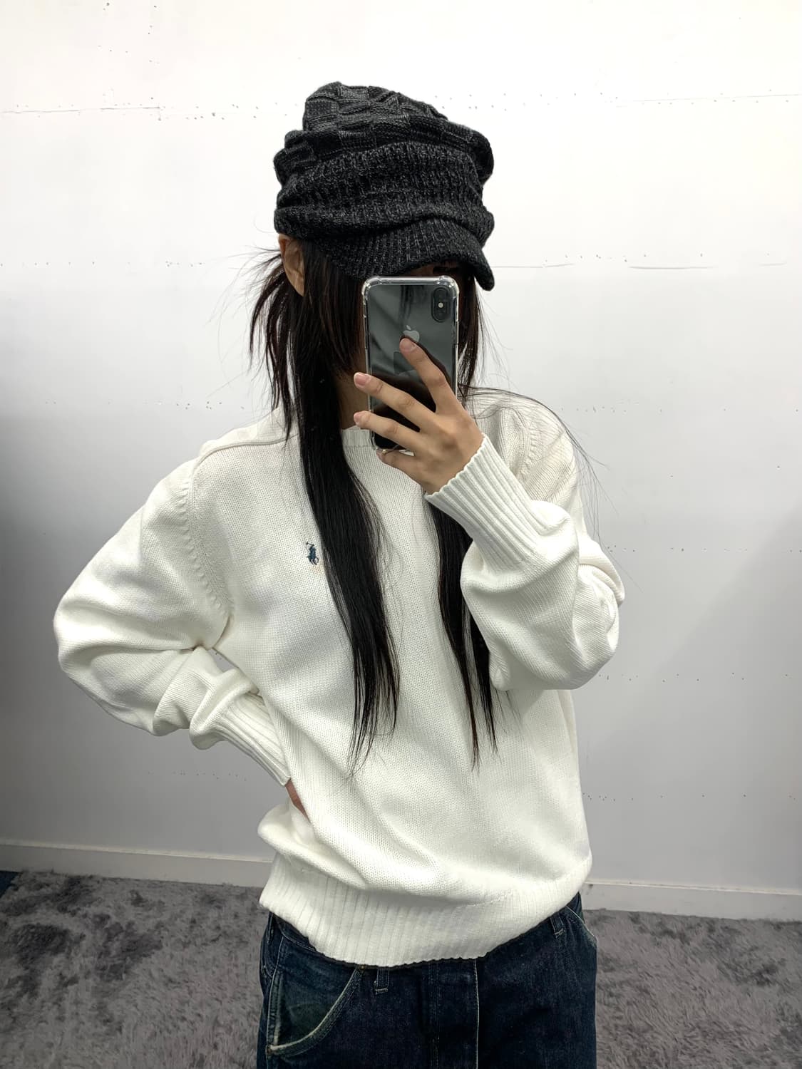 폴로 랄프로렌 화이트 오버핏 니트 상품이미지1