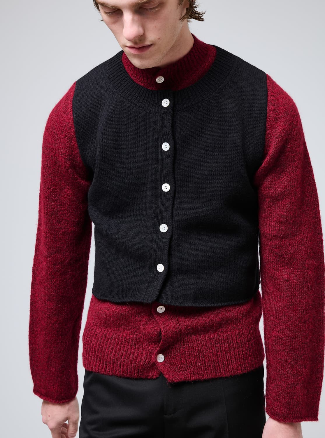 나마체코 레이어드 가디건 상품이미지1