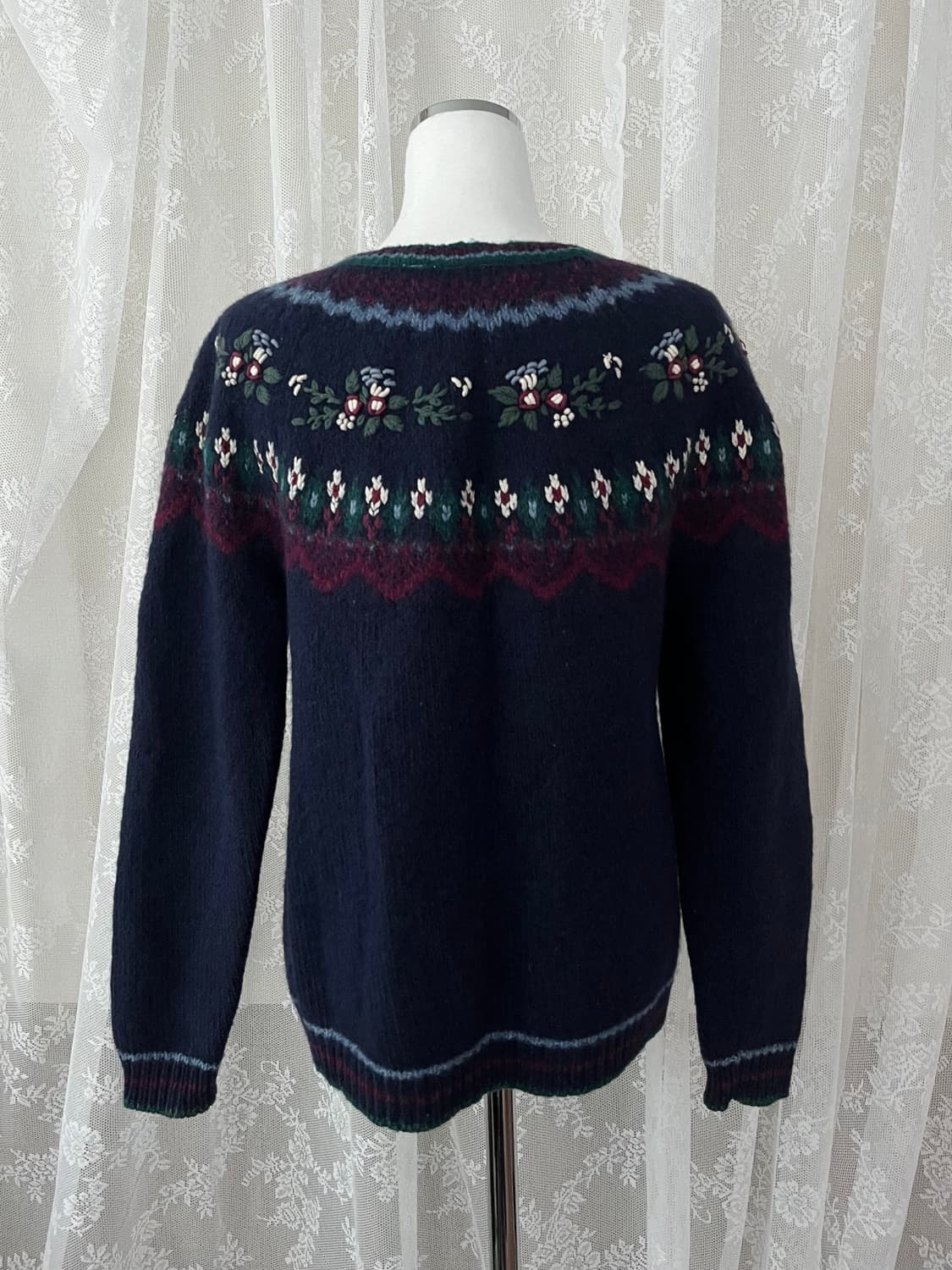 XL) NORTHERN 빈티지 자수 가디건 네이비 상품이미지2