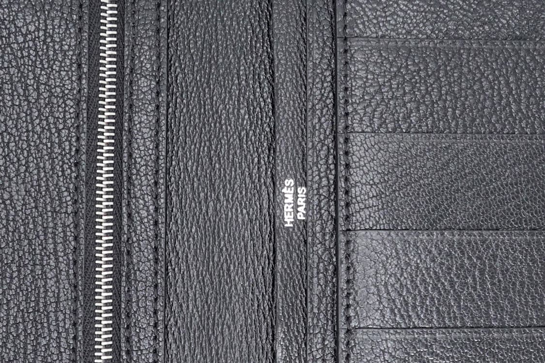 에르메스 베안 소플렛 블랙 쉐브레 마이소르 은장 남녀공용 장지갑 P각인 상품이미지6