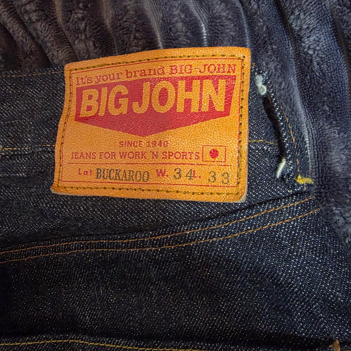 빅존 M103J 셀비지 데님팬츠 34/33 상품이미지3
