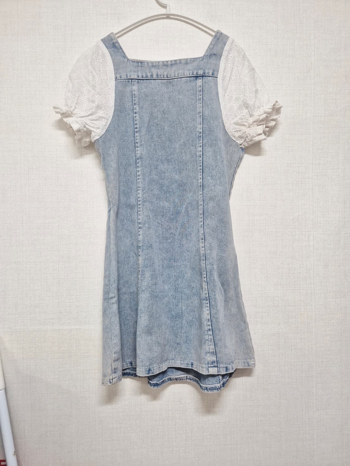 데님 퍼프소매 원피스 상품이미지2