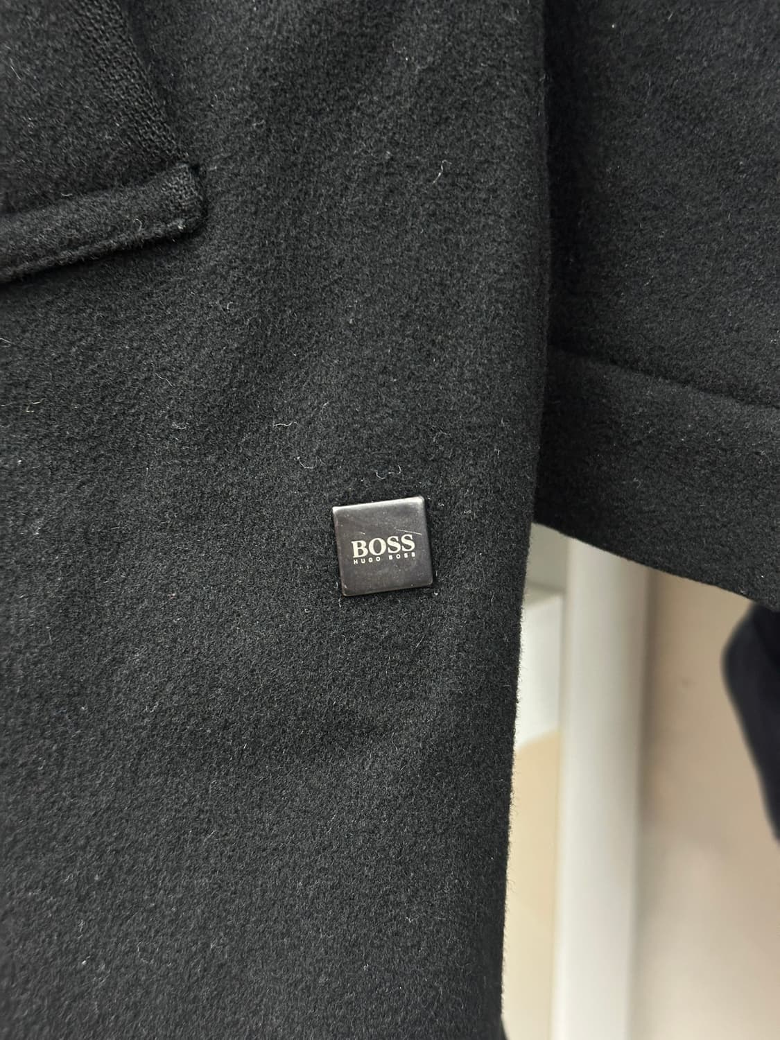 00s HUGO BOSS 울/캐시미어 블랙 코트 52 상품이미지4