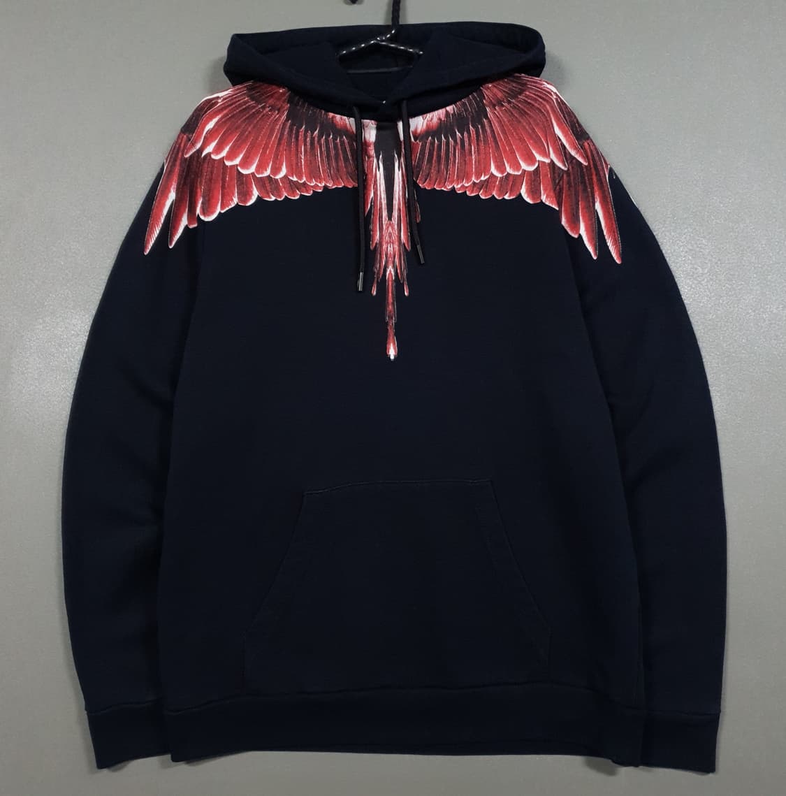 실측 L (100) 마르셀로불론 레드 고스트 윙 프린팅 코튼 후드티 스웻 상품이미지2