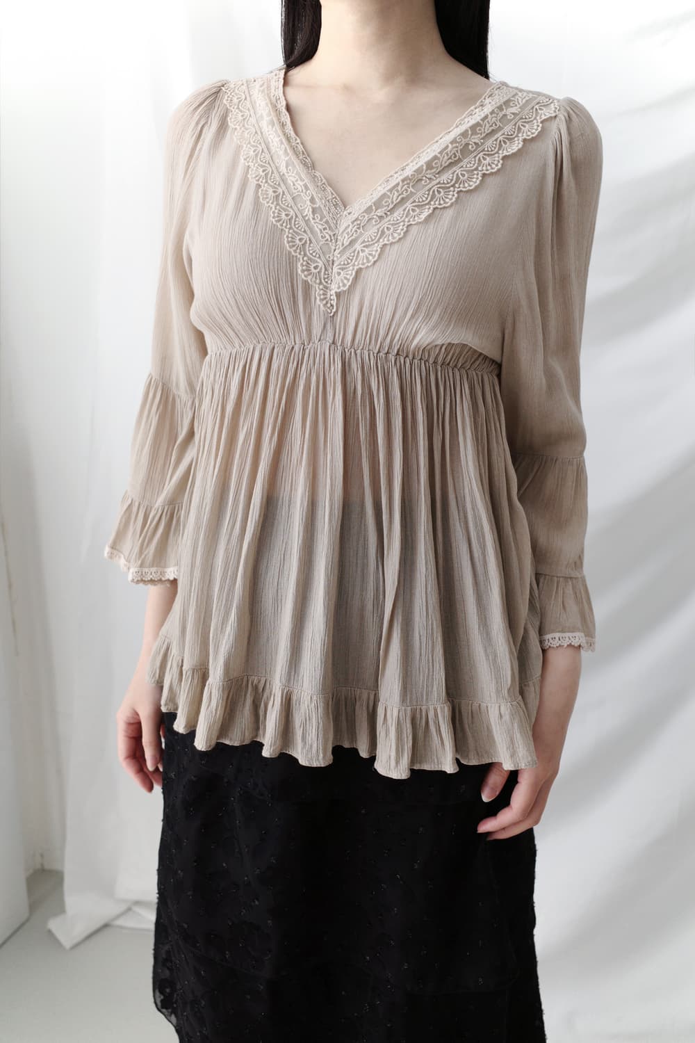 shirring lace blouse 상품이미지6