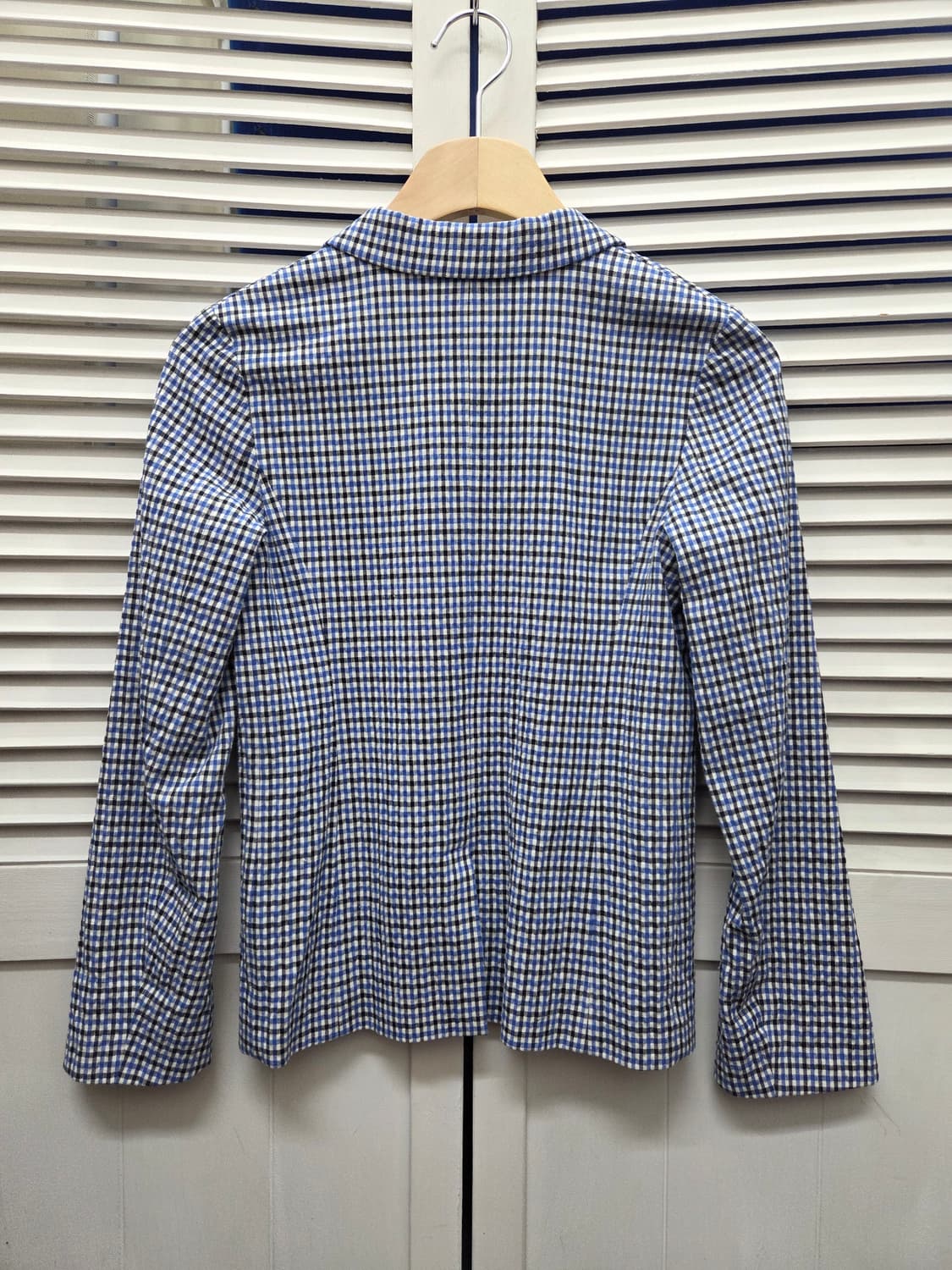 봉쁘앙 린넨 체크 블레이저 자켓 상품이미지6