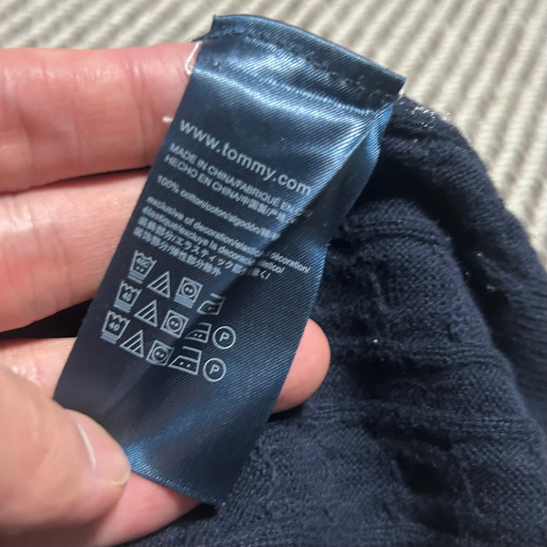 [XS] Tommy 타미힐피거 우먼즈 네이비 케이블 라운드 니트 상품이미지5