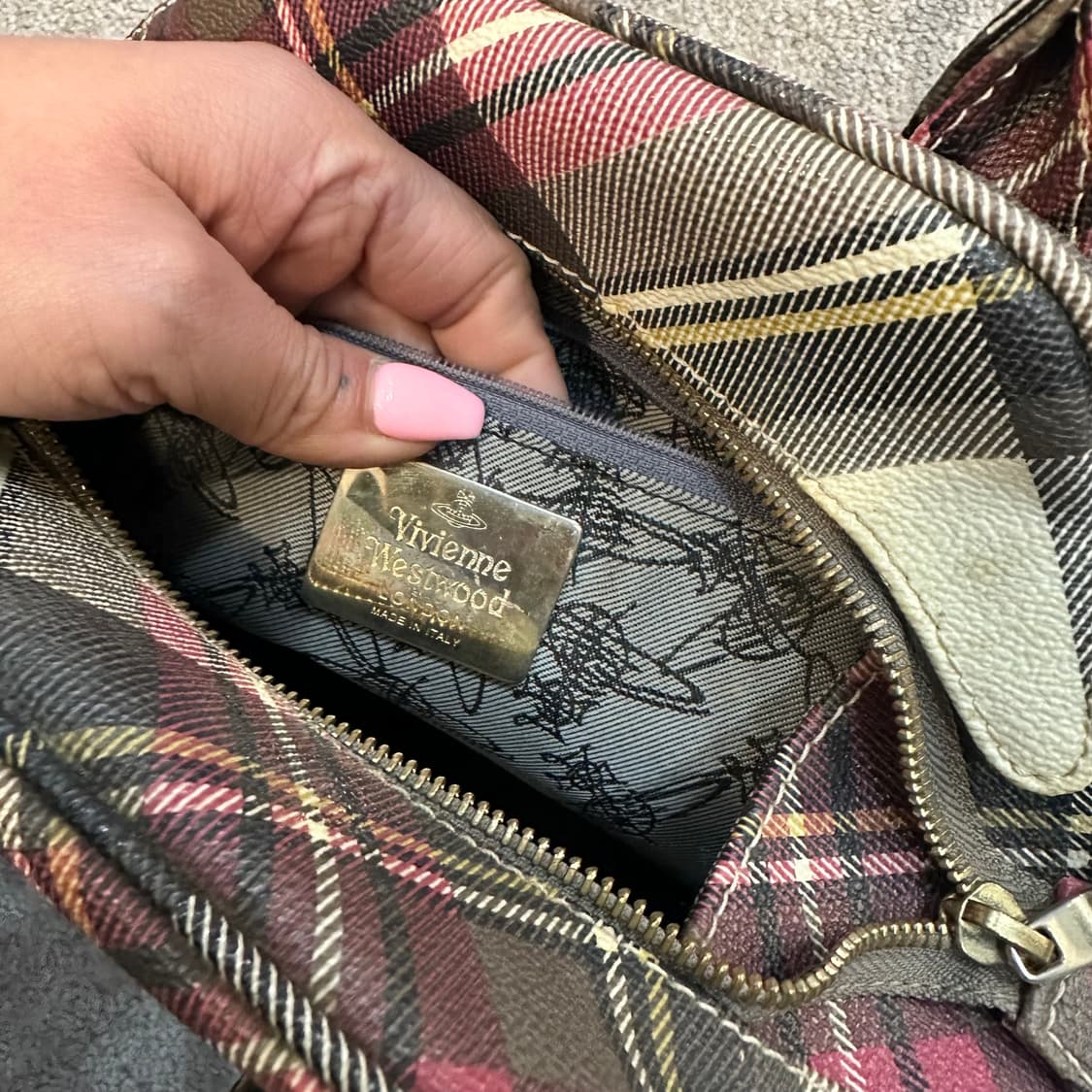 비비안웨스트우드 더비 타탄 야스민 토트백S 상품이미지6
