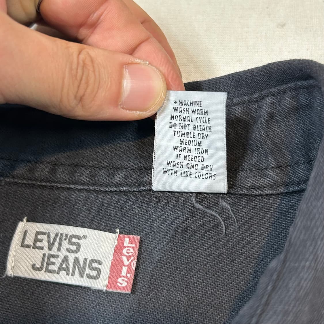 L) 리바이스 흑청 투포켓 워크 데님 셔츠 자켓 T버튼 타입 상품이미지8