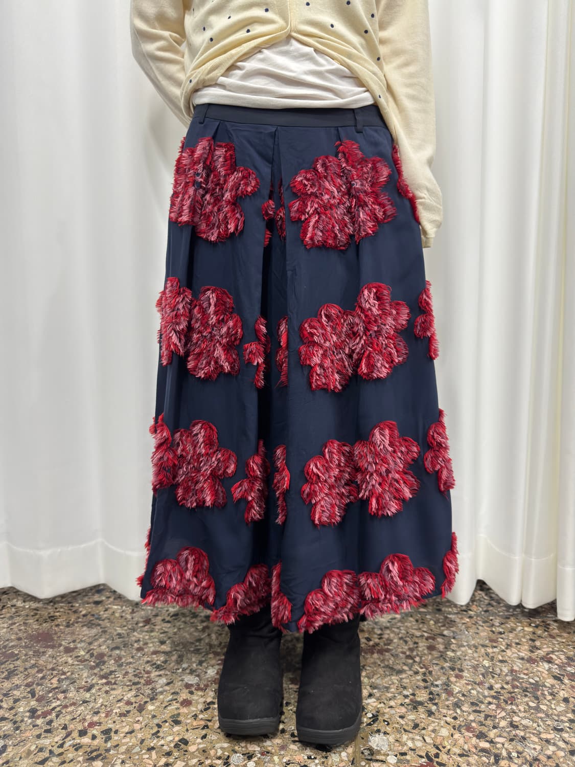 cuff fur flower design skirt 상품이미지3