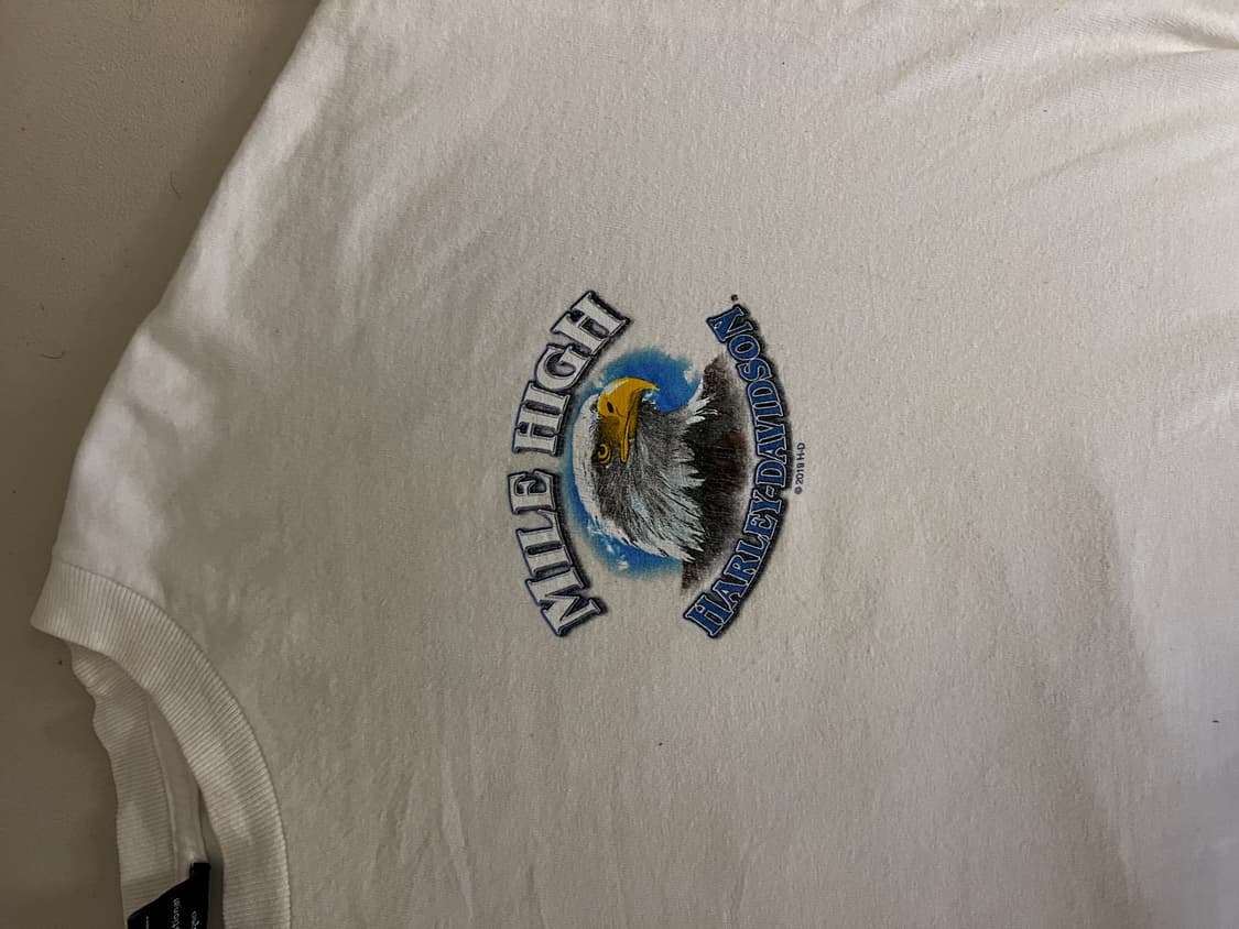 90 할리데이비슨 MILE HIGH 롱슬리브 XL 화이트 상품이미지4