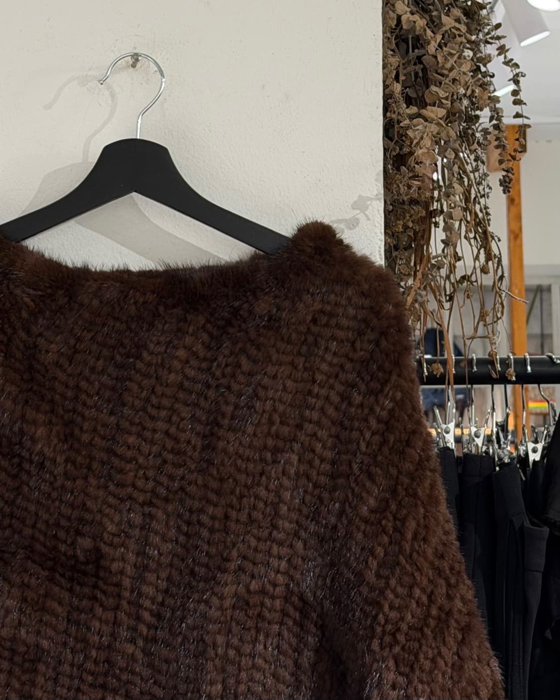빈티지 브라운 밍크 판초 숄 상품이미지3