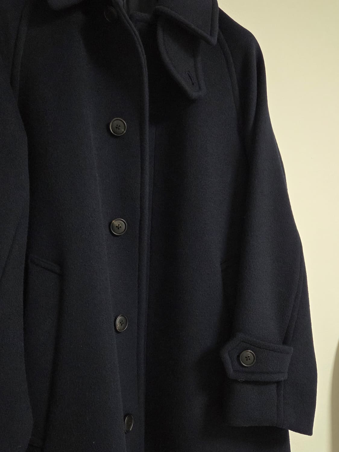 헤지스 his 울 캐시미어 발마칸 코트 (네이비/ xs) 상품이미지2