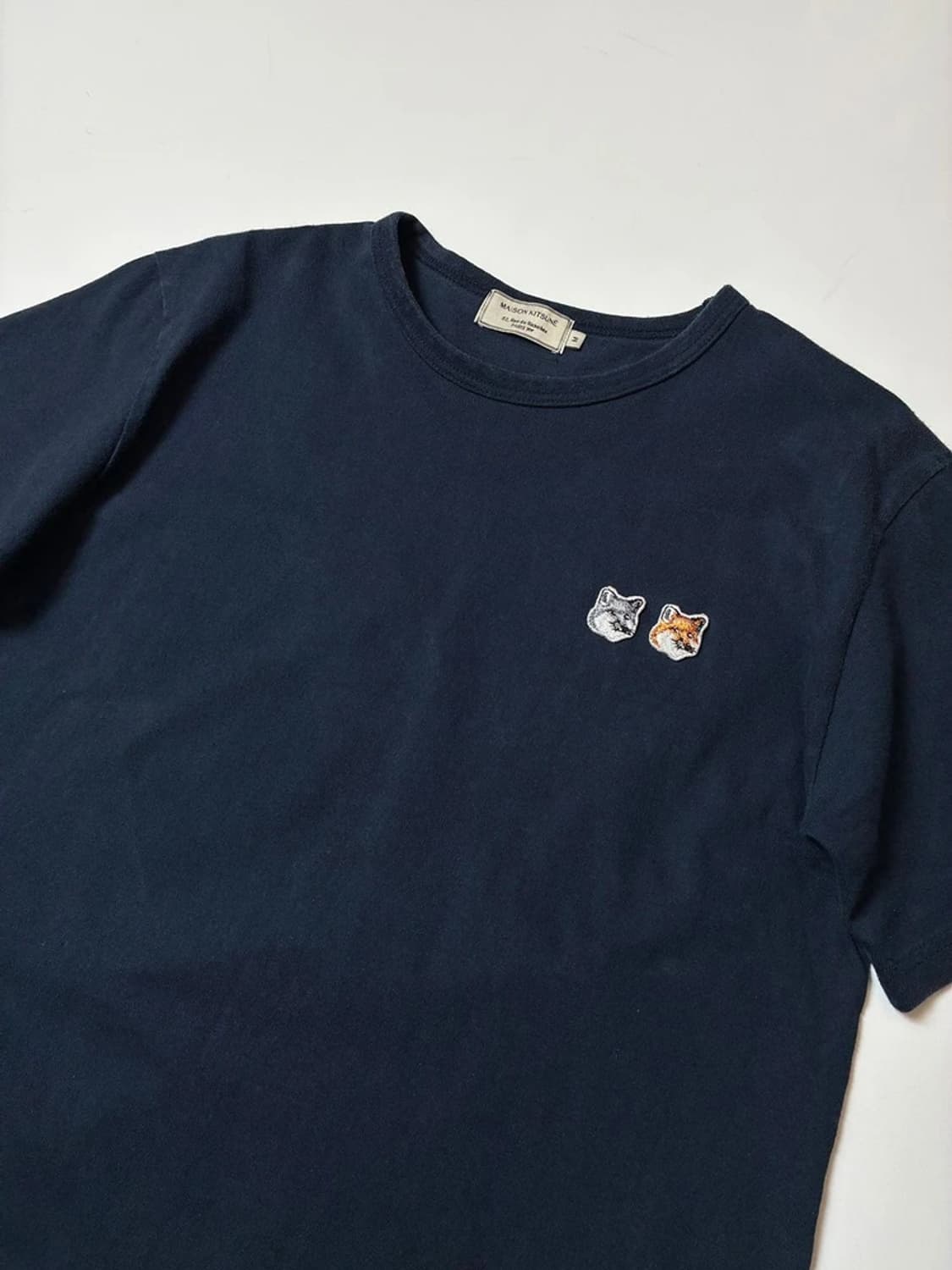 메종키츠네 22ss 더블폭스 헤드 반팔 티셔츠 PN9015 상품이미지2