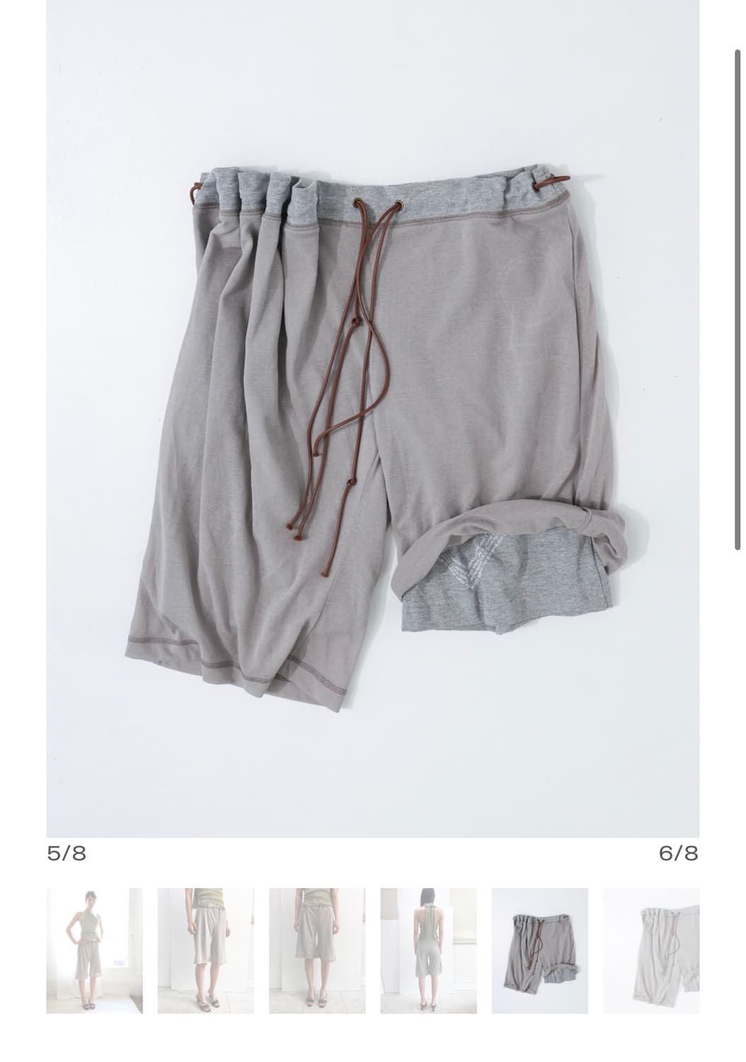 울리카 상투스   CURTAIN HALF PANTS (BEIGE) 상품이미지1