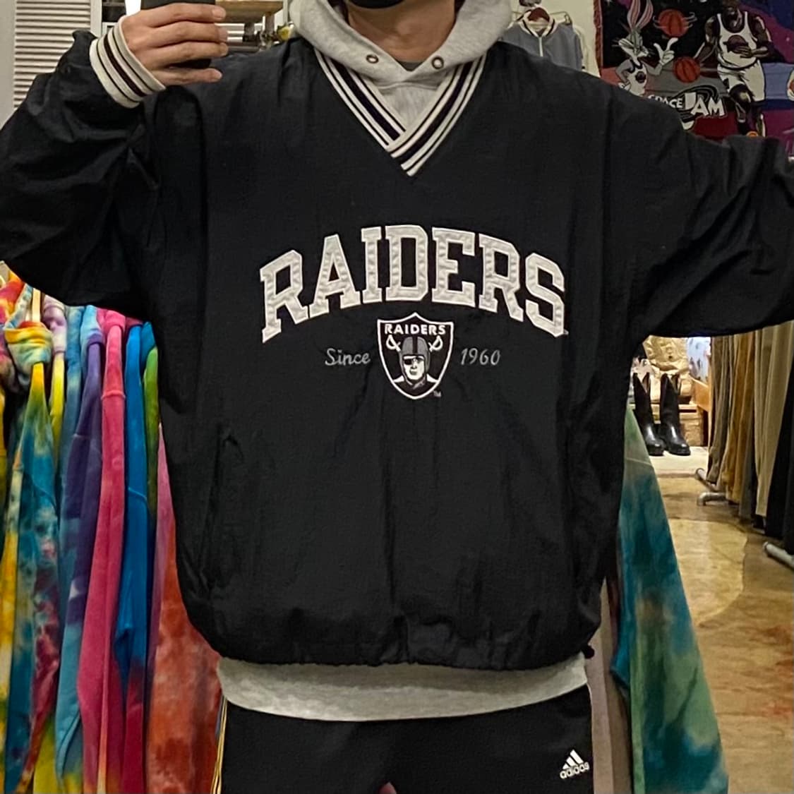 90s USA 챔피온 NFL 레이더스 풀오버 바람막이 상품이미지3