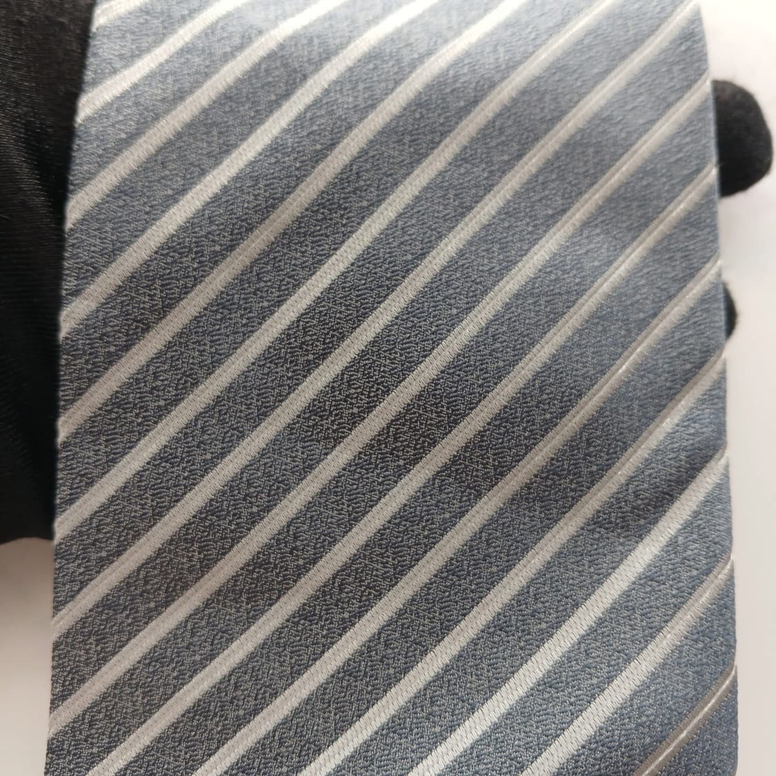 아쿠아스큐텀 실크 블루 스트라이프 넥타이 9.3cm A+등급 A18792 상품이미지6