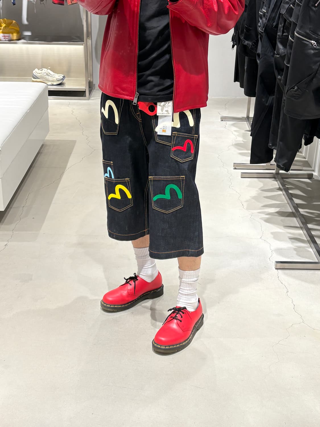 PAINTED DENIM JEAN 데님 반바지 상품이미지1