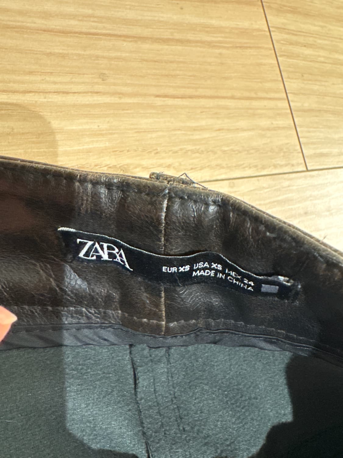 브라운 레더 스커트 xs 상품이미지2