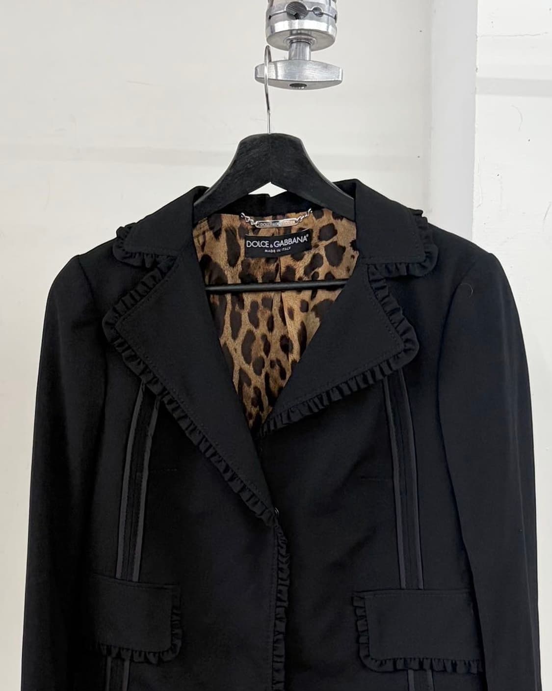 돌체앤가바나 블랙 프릴 그런지 울 블레이저 자켓  상품이미지4