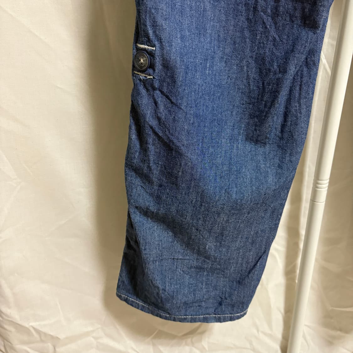 리 유니온 메이드 시보리 립 밴딩 샴브레이 퍼티그팬츠 / 블루, 34 상품이미지8