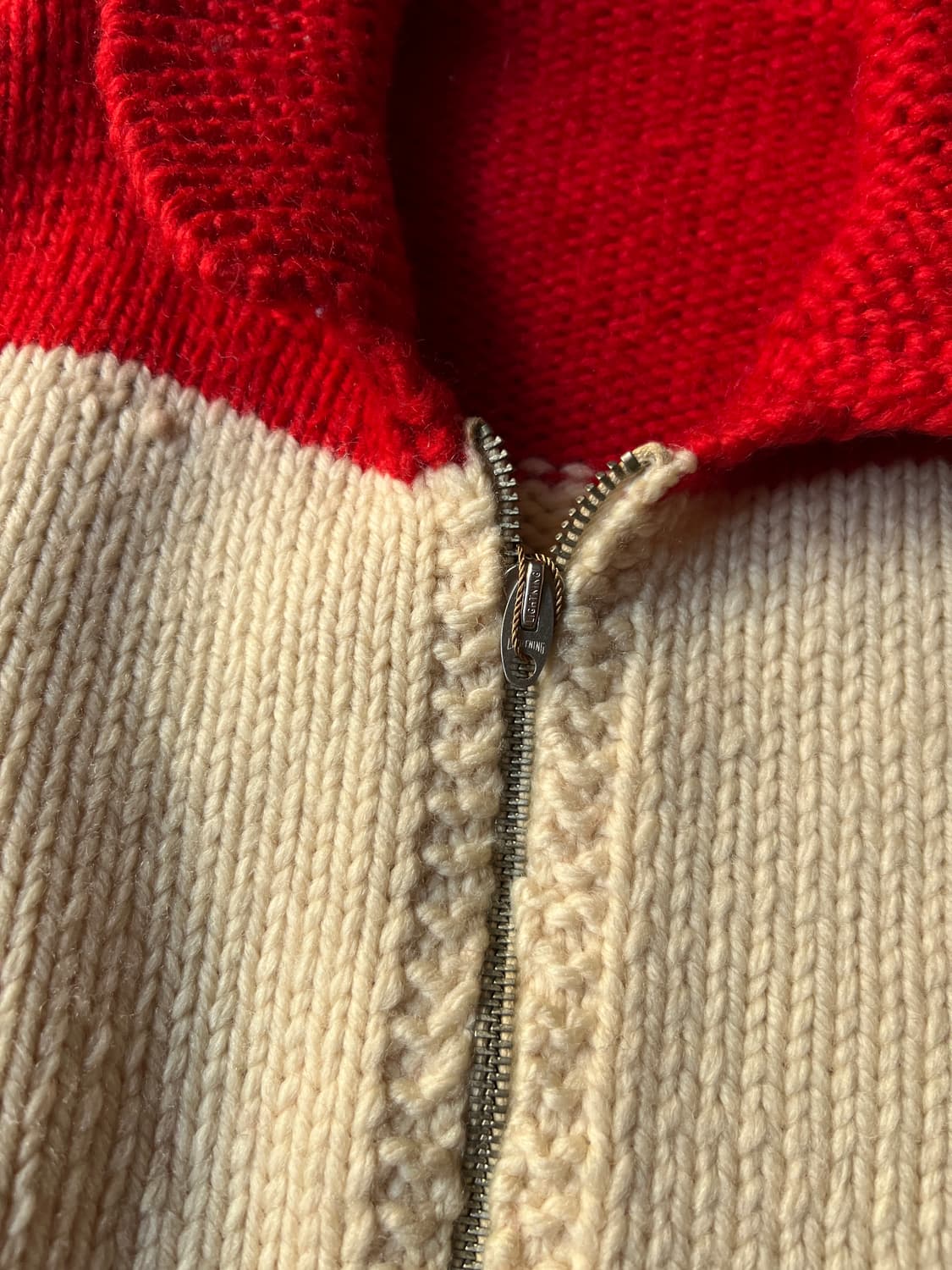 [M]6~70's 빈티지 핸드메이드 집업 코위찬 스웨터 상품이미지3