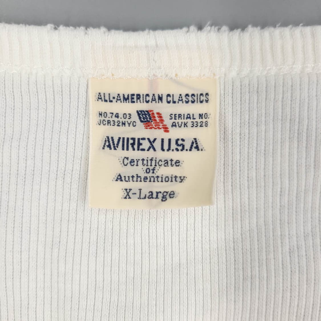 AVIREX WHITE RIBBED SHORT SLEEVE 상품이미지4