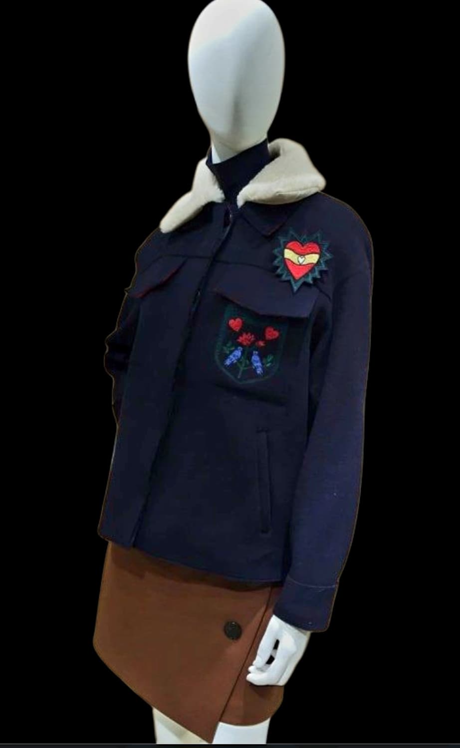 앳코너 털카라 와펜장식 오버핏 점퍼 55 66 상품이미지2