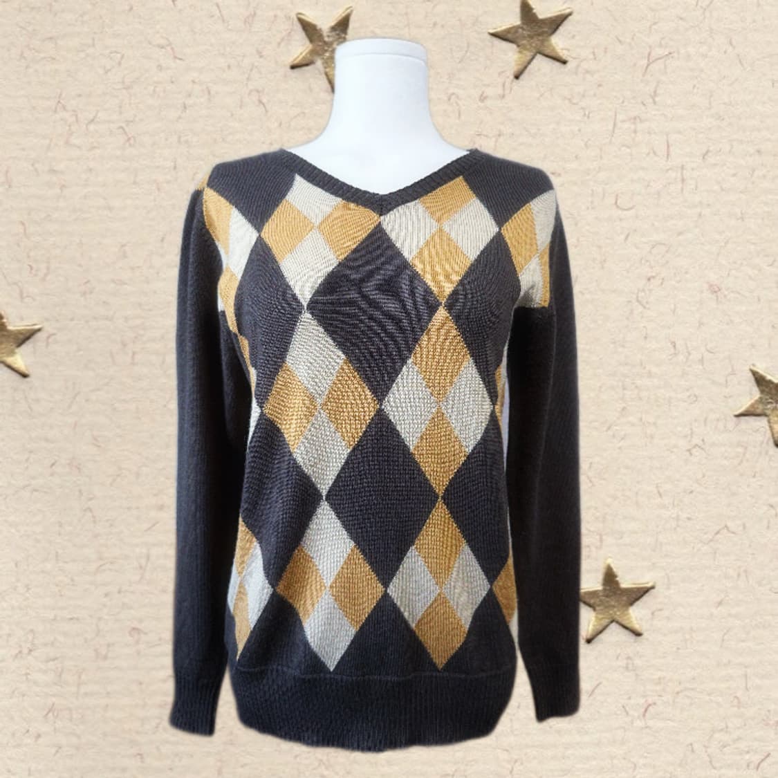 Decoy Collection England 초코바나나 아가일 니트 상품이미지1