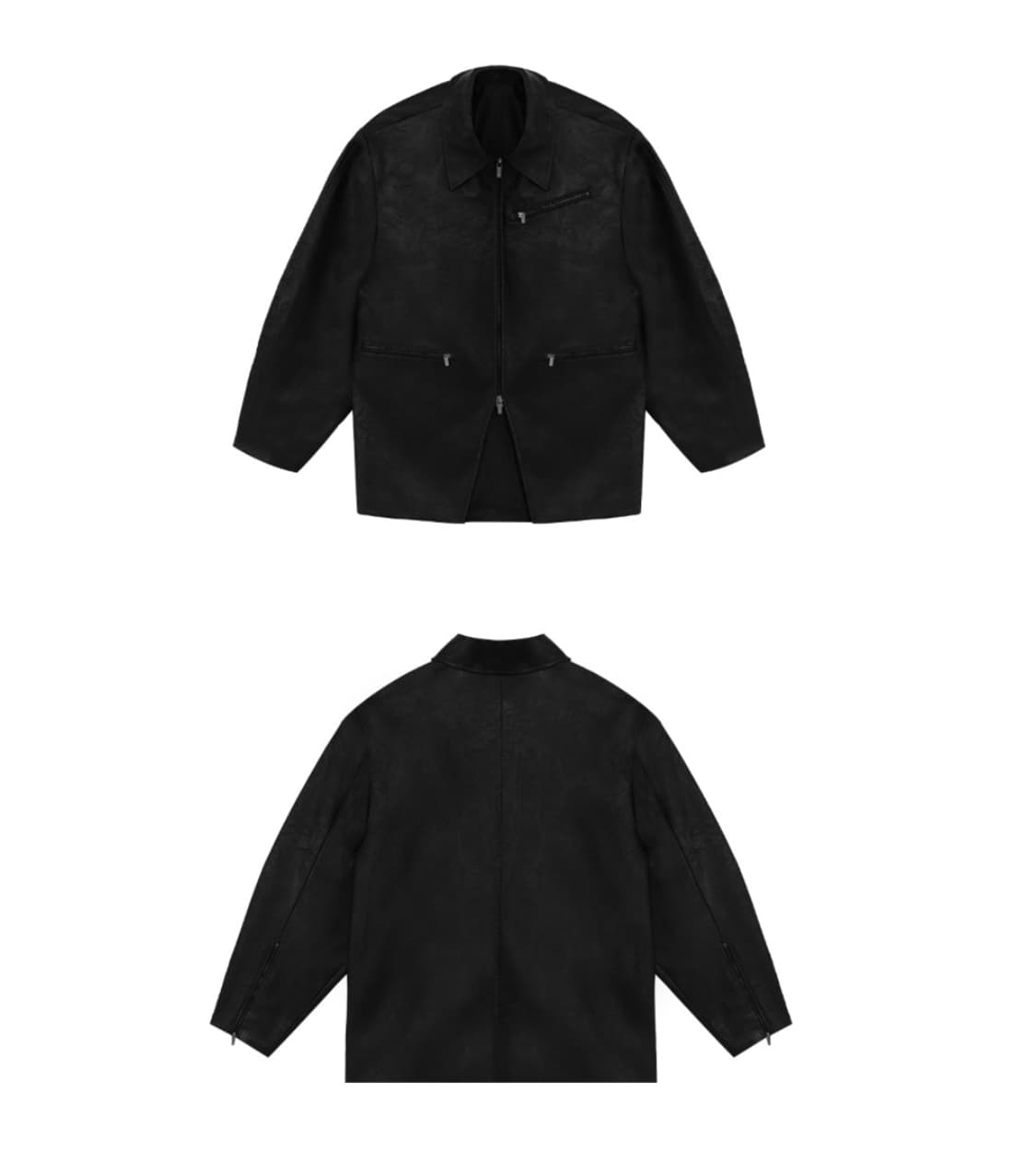 트리밍버드 오블리크레더자켓 판매해요 상품이미지2