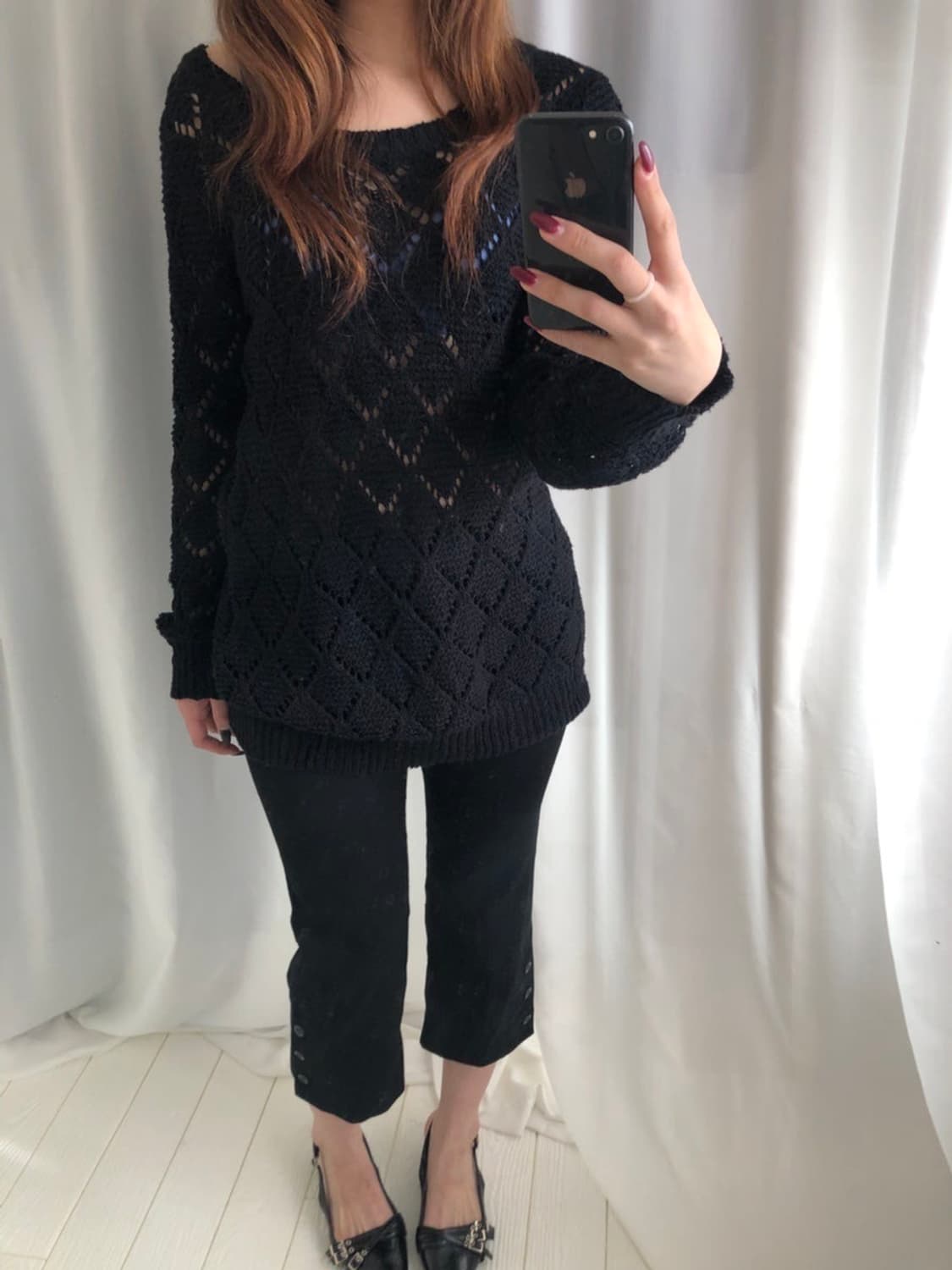 796. Goul black capri pants 상품이미지3