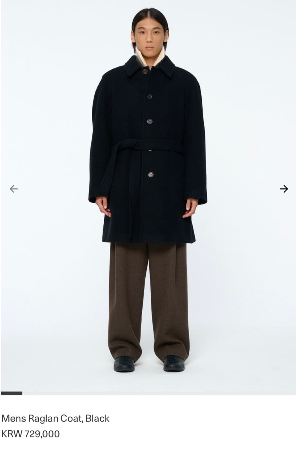 아모멘토 Mens Raglan 코트 블랙 상품이미지3