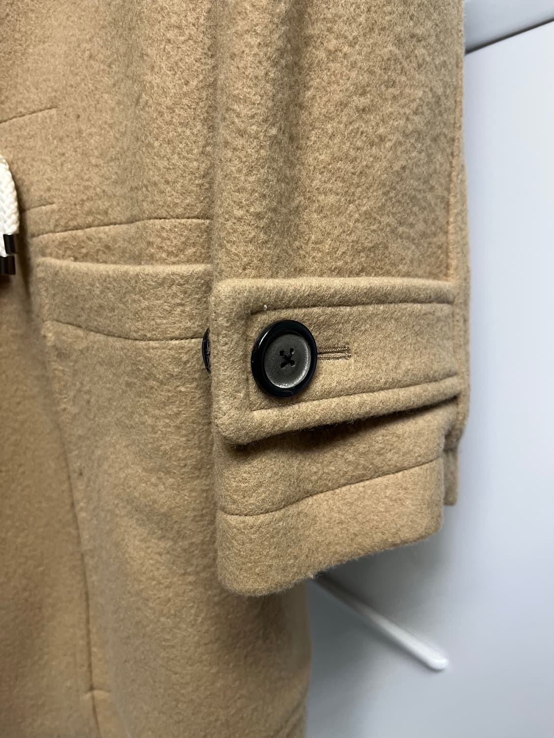 솔리드옴므 베이지 더플 코트 46사이즈 상품이미지4