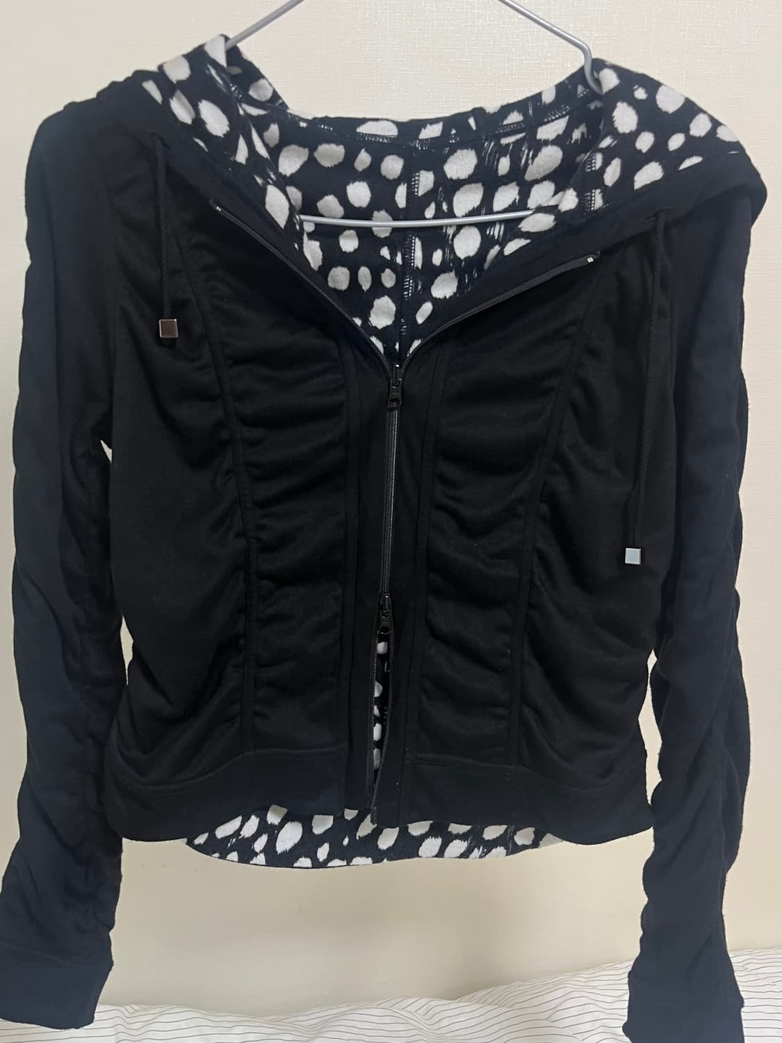 일본 빈티지 갸루 후드 집업 (도트 안감) 상품이미지1