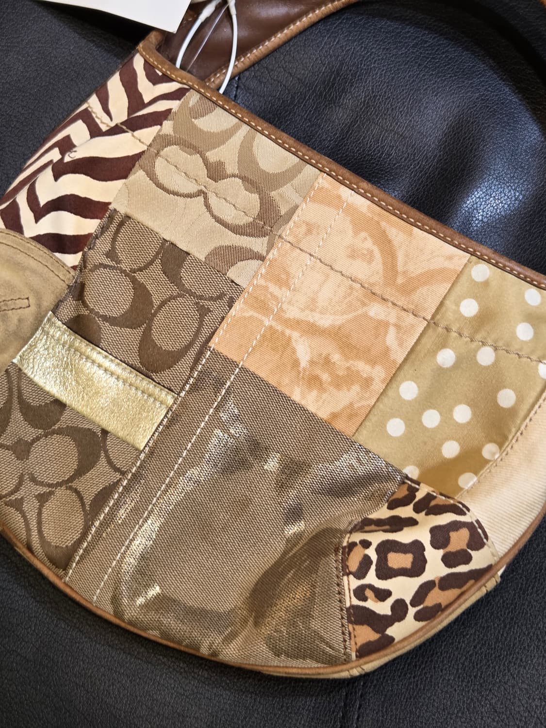 Coach 코치 레오파드 패치 토트백 상품이미지4