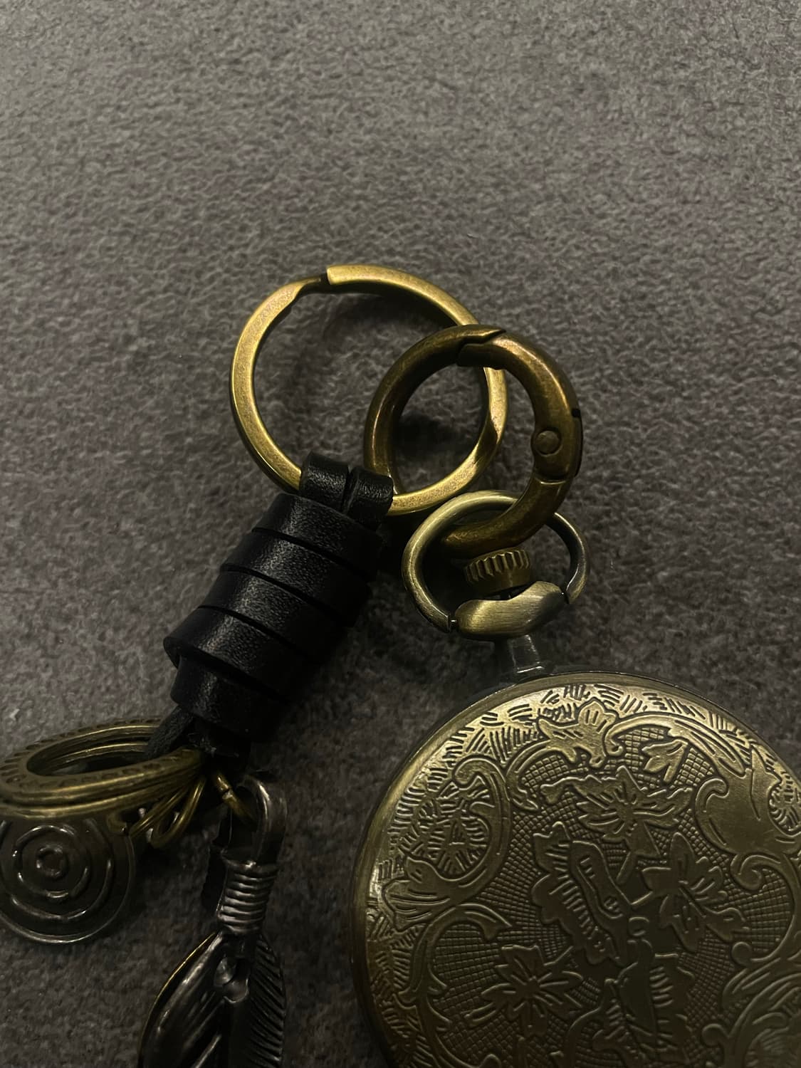 빈티지 회중시계 깃털 키링 상품이미지5