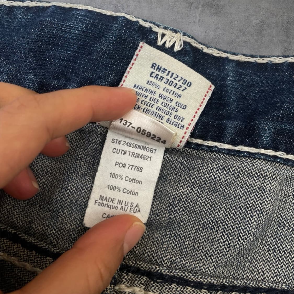 트루릴리전 중청 빌리 자이언트 빅티 워싱 데님팬츠 40 상품이미지4