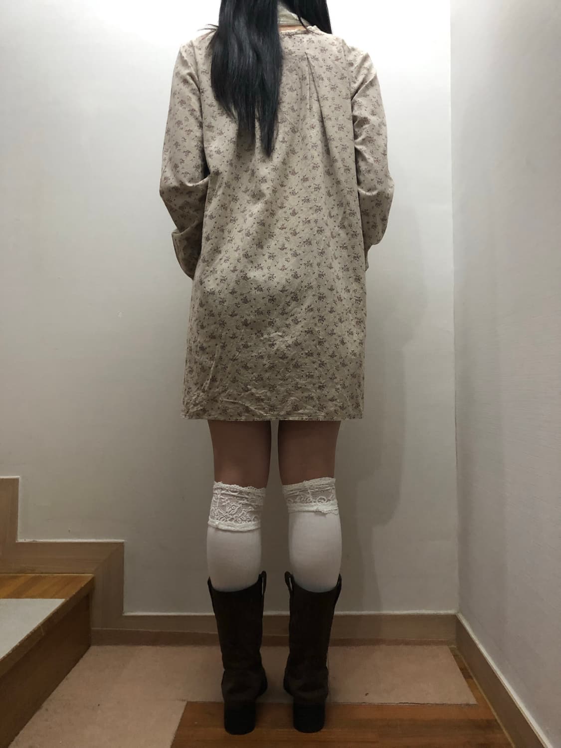 빈티지 오트밀 플라워 원피스 상품이미지8
