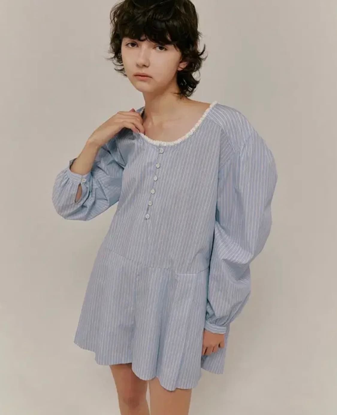 오버듀플레어 stripe lace jumpsuit 상품이미지2