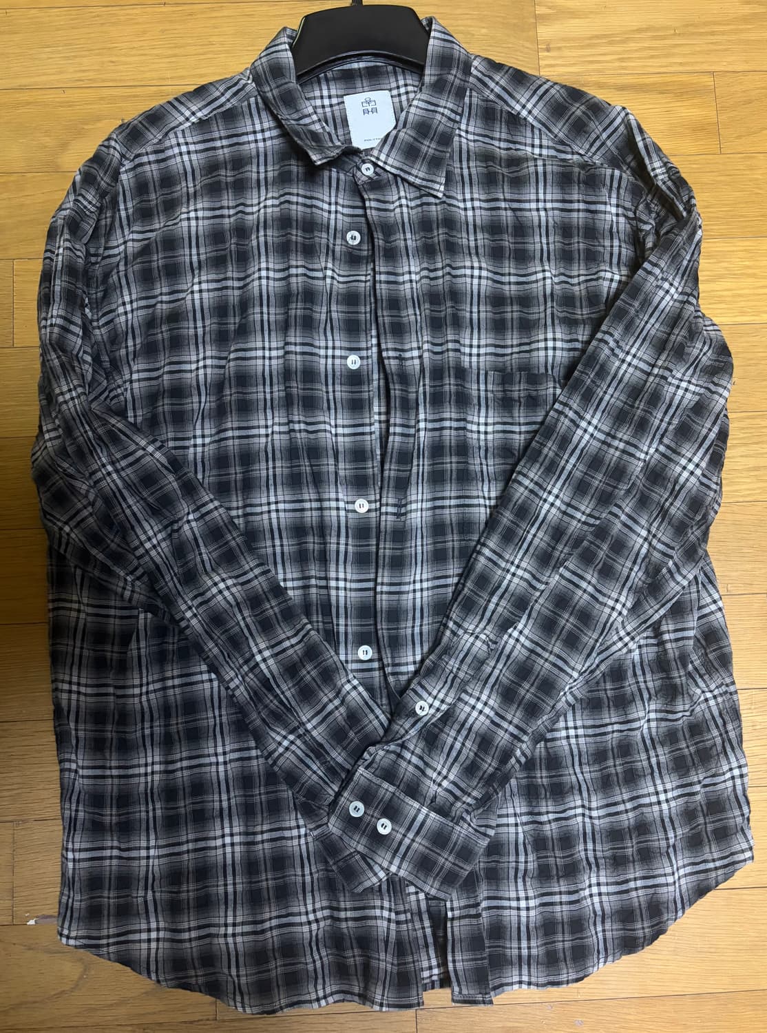 [2] 폴리테루 컨트리 체크 셔츠 워시드 블랙 상품이미지2