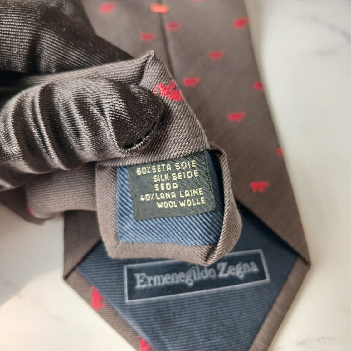 에르메네질도 제냐 브라운 코끼리 자카드 넥타이 9cm A+등급 E893
 상품이미지9