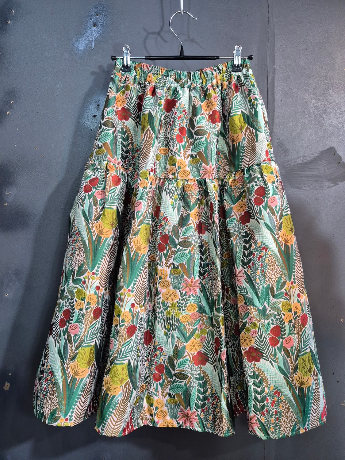 플라워 패턴 롱 스커트 55 66 77 상품이미지2