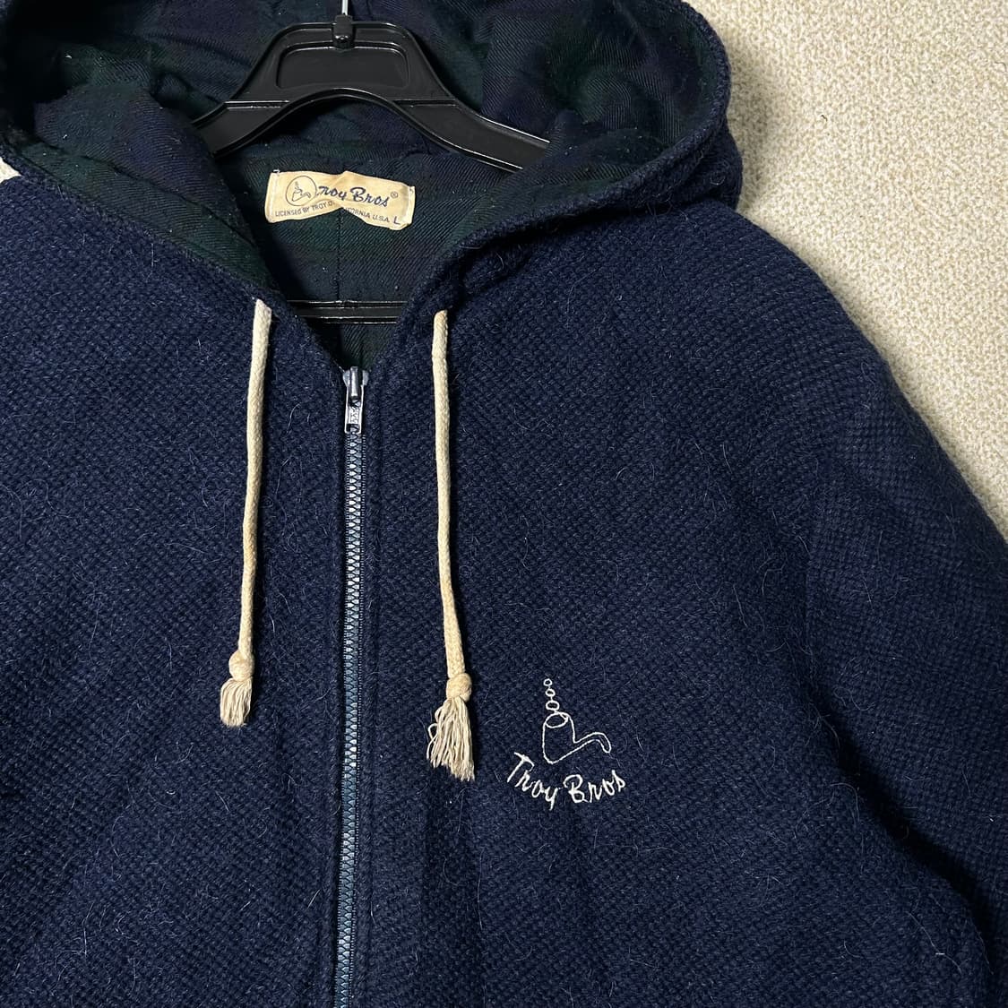  (L) Troy Bros 트로이브더라스 네이비 울 집업  상품이미지3