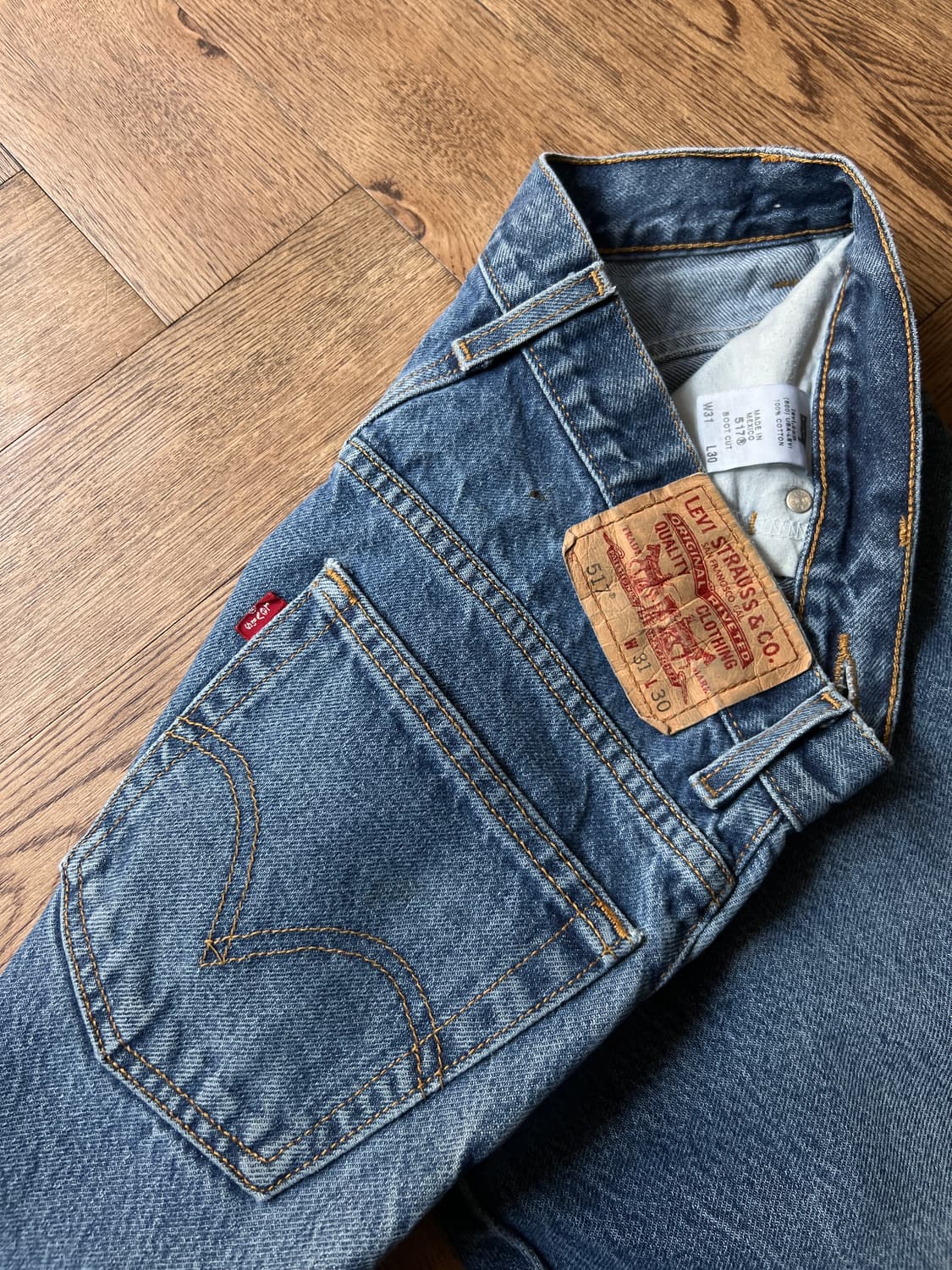 [31]00's 리바이스 USA 517 멕시코제 플레어 데님 팬츠 상품이미지6