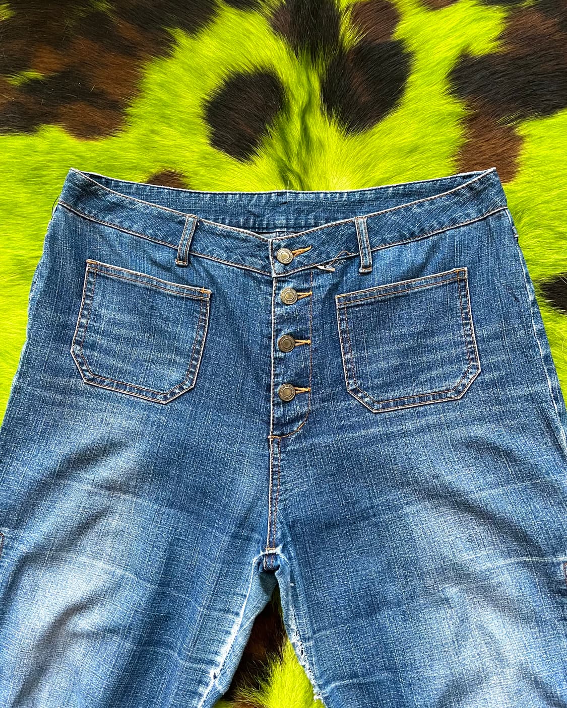 Old Western Lace-up Bell Bottom Jeans 상품이미지4