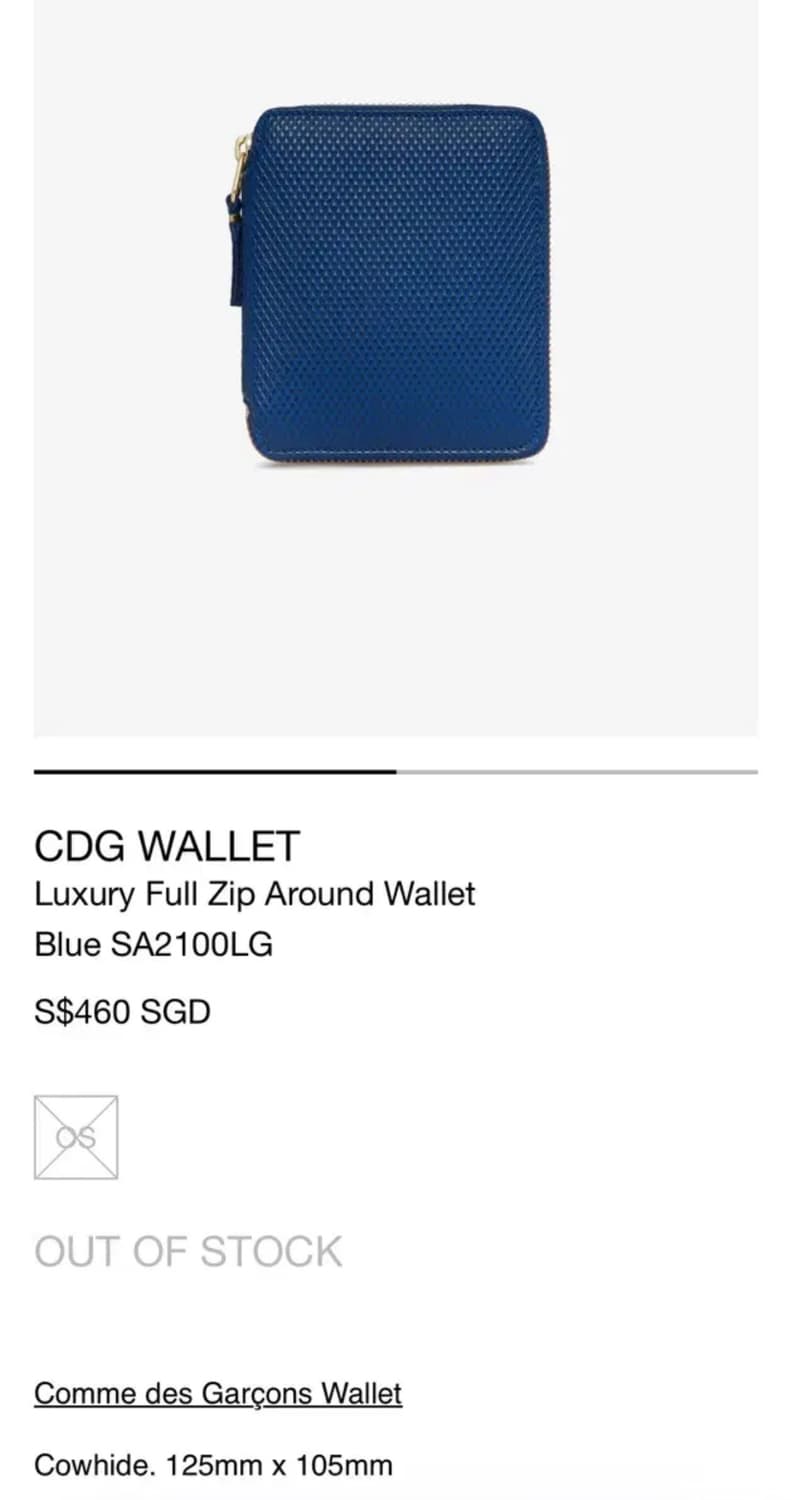 꼼데가르송 지갑 Luxury full zip around wallet 상품이미지9