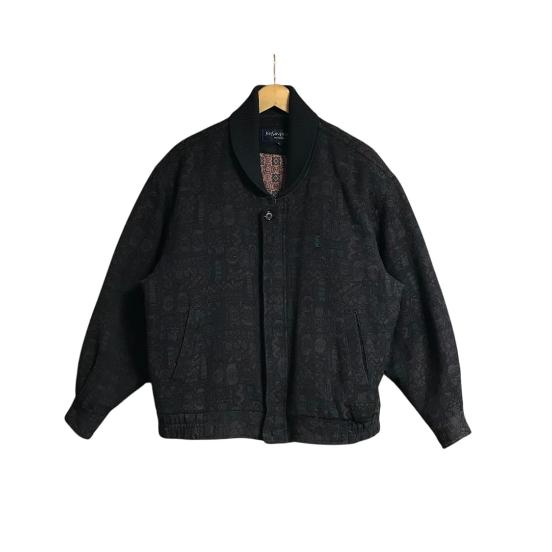 입생로랑 90s 패턴 모직 블루종자켓 상품이미지2