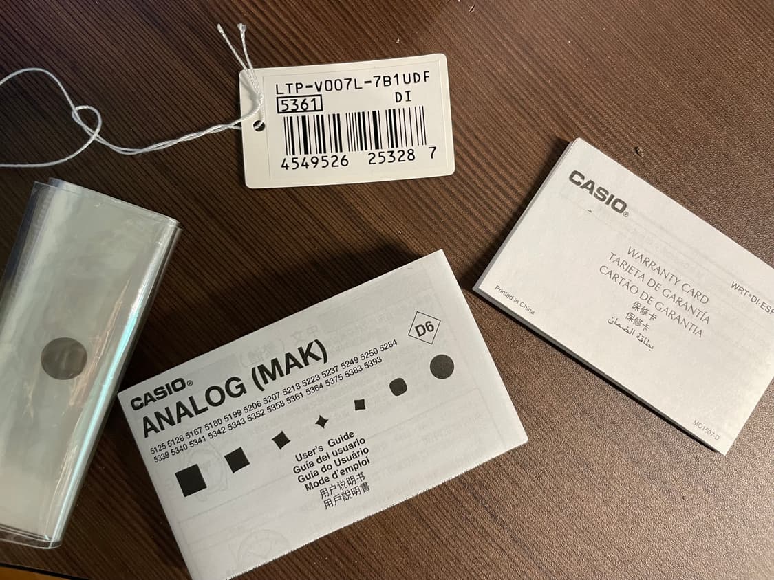 카시오 클래식 로마 스퀘어 가죽 시계 LTP-V007L-7B1 상품이미지9